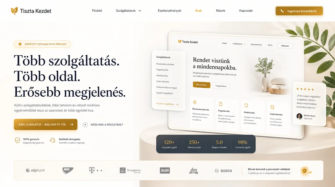 Komplex üzleti weboldal árkategória illusztráció
